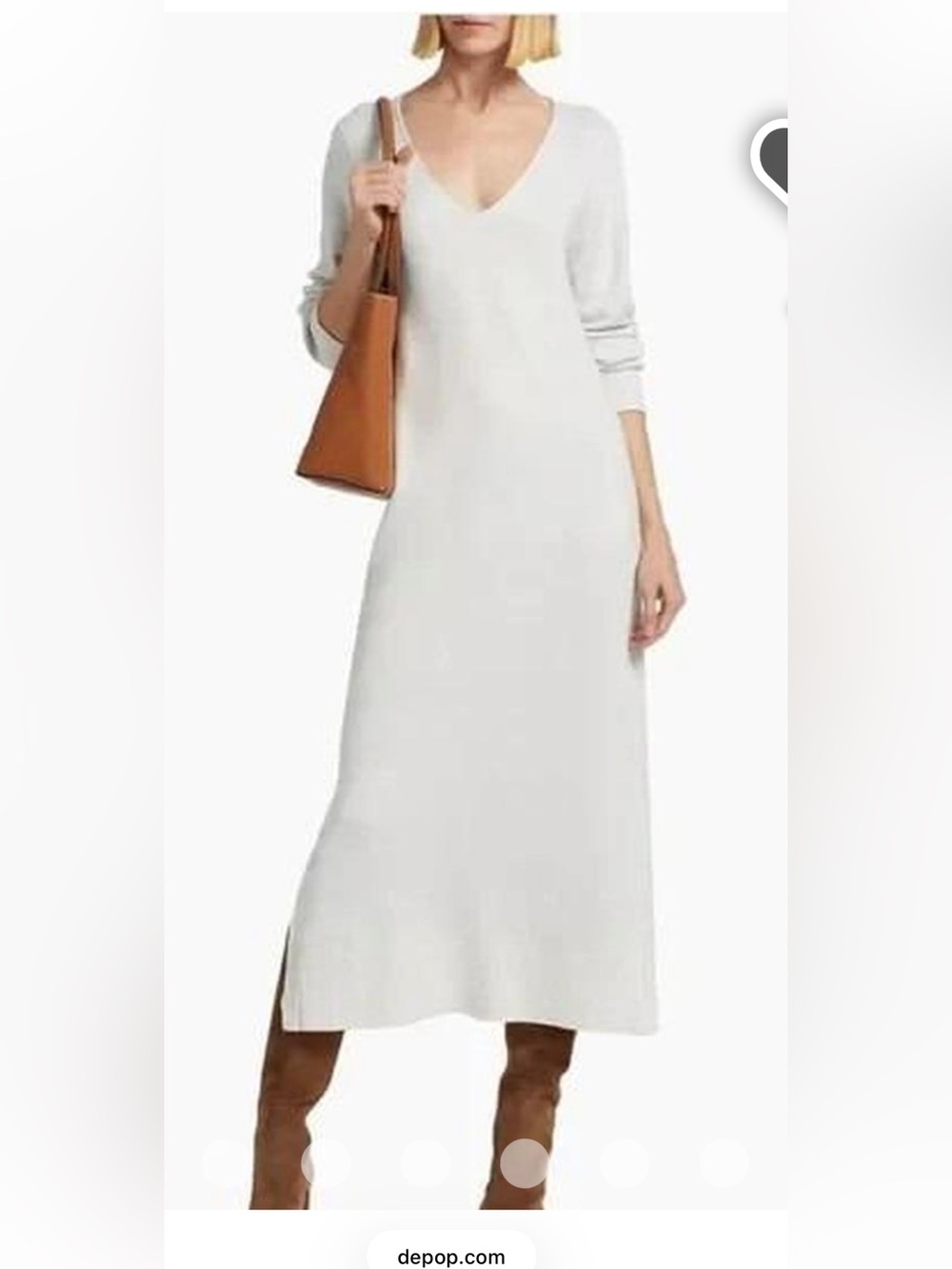 Splendid Cream V-Neck Long Sleeve Maxi Dress XS x cella Jane never worn